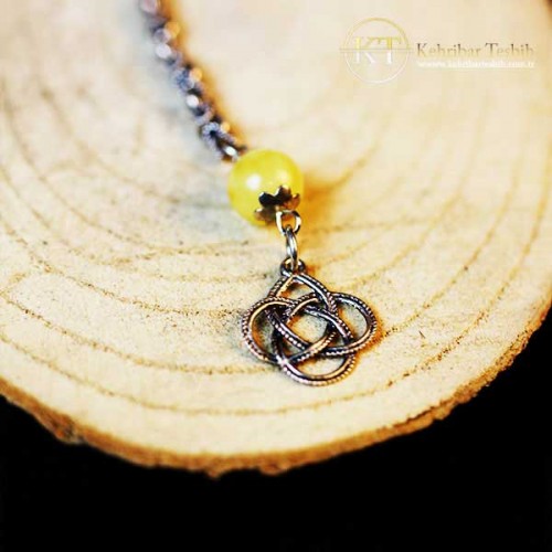 Damla kehribar | Küre Kesim | Bilek Boy | İki Yedek Habbeli | Gümüş Kazaziye Püsküllü | El İşi