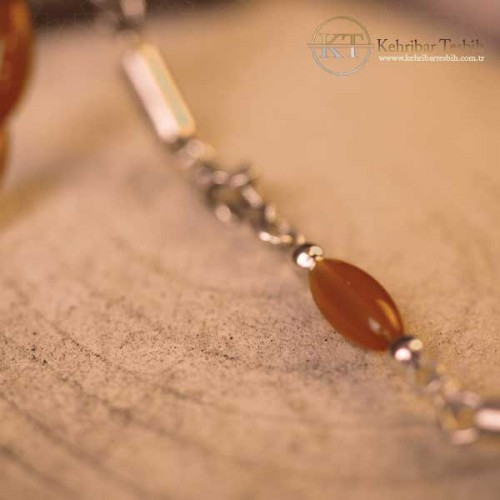 Sıkma kehribar| Arpa Kesim | Gümüş Püskül | Tek Yedek Habbeli