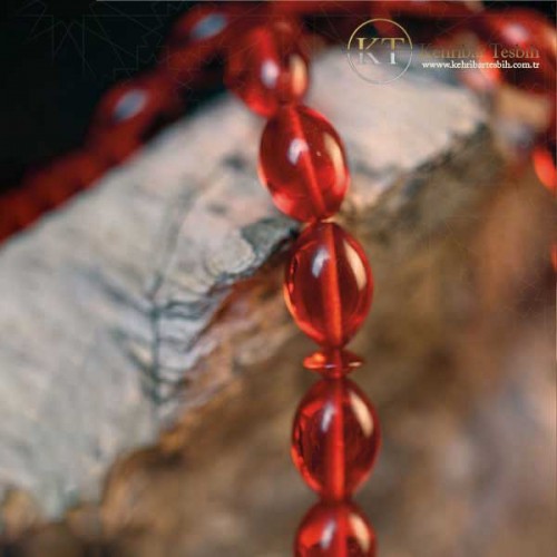 Ateş Kehribar | Kapsül Kesim | Çift Yedek Habbeli | Gümüş Püsküllü