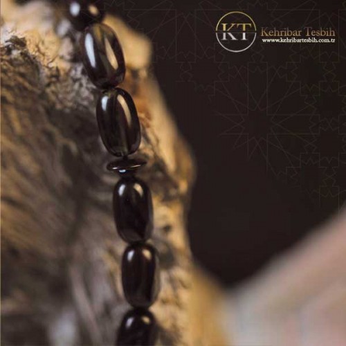 Ateş Kehribar | Fıçı  Kesim | Çift Yedek Habbeli | Gümüş Püsküllü